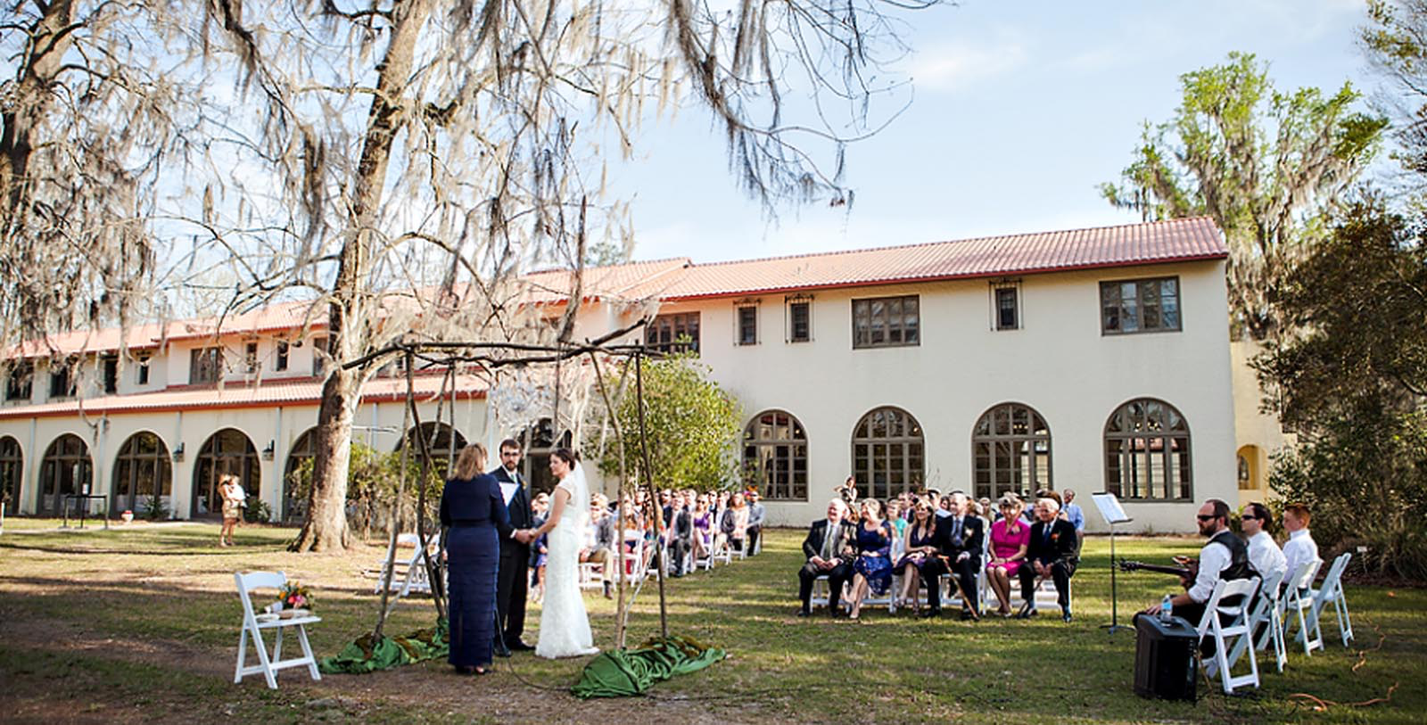 Image of Outdoor Wedding Ceremony at The Lodge at Wakulla Springs, 1937, Member of Historic Hotels of America, in Wakulla Springs, Florida, Experience